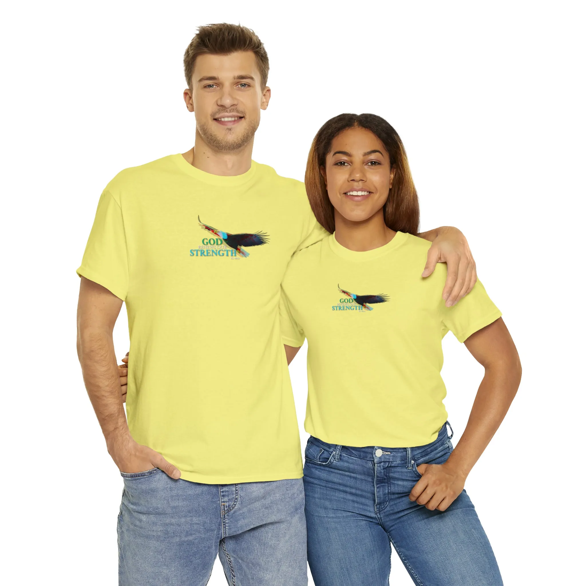 God Renews Our Strength Men’s Unisex Heavy Cotton Tee