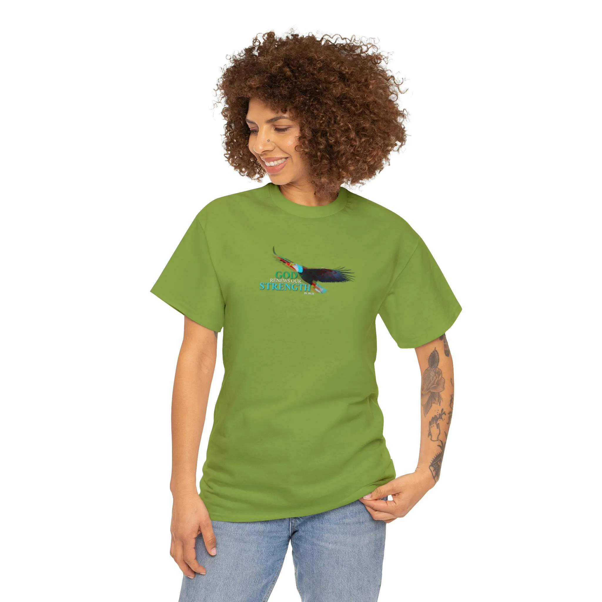 God Renews Our Strength Men’s Unisex Heavy Cotton Tee