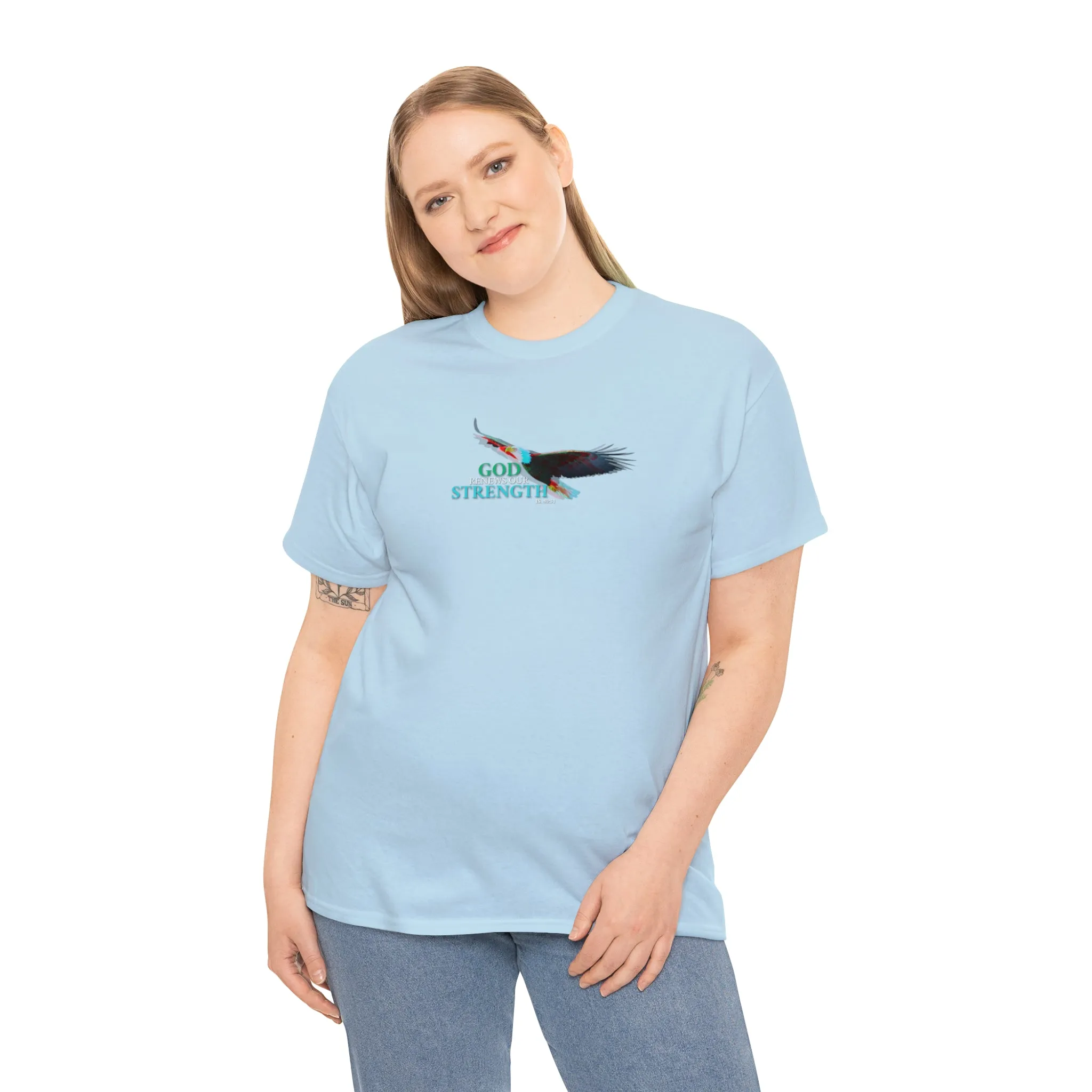 God Renews Our Strength Men’s Unisex Heavy Cotton Tee