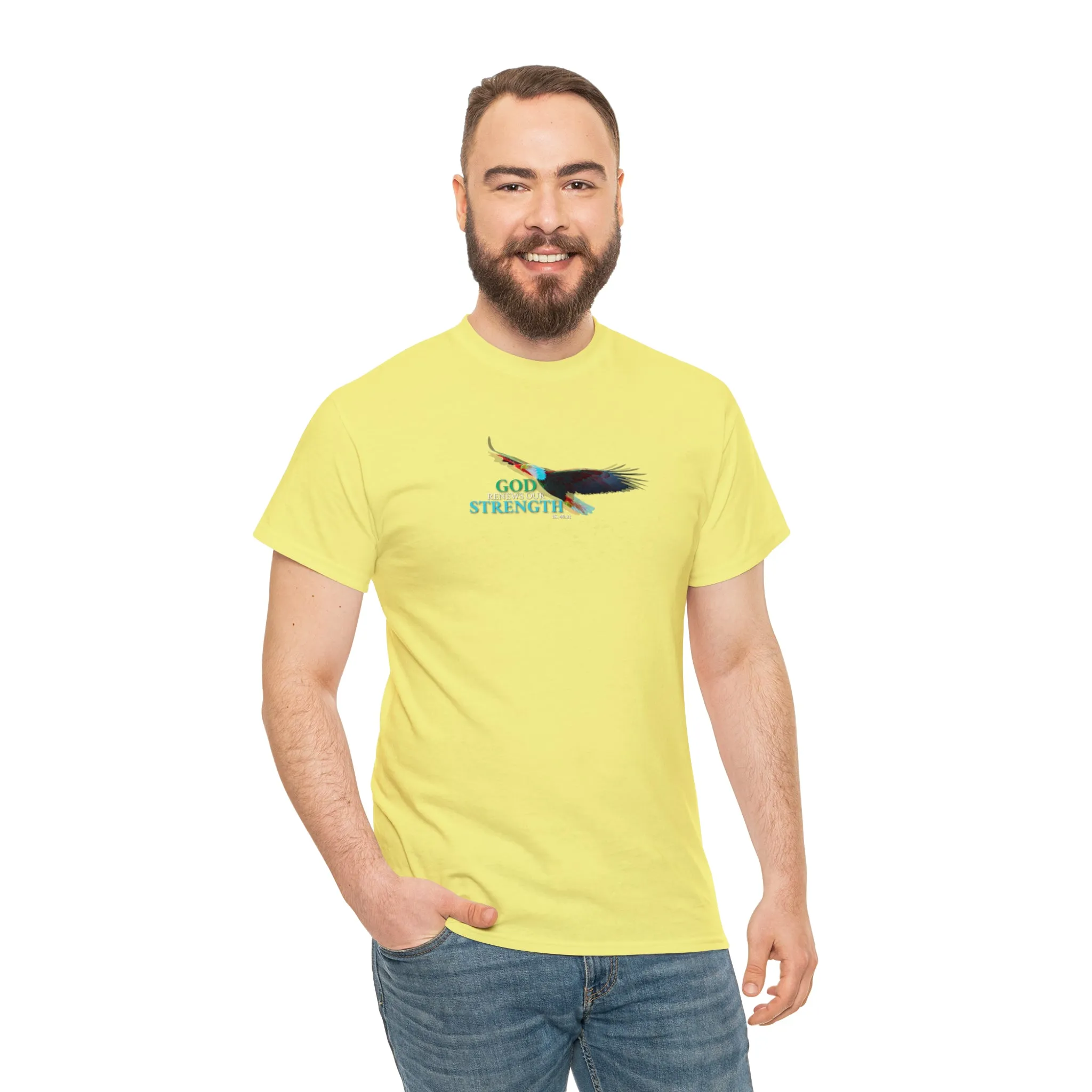 God Renews Our Strength Men’s Unisex Heavy Cotton Tee