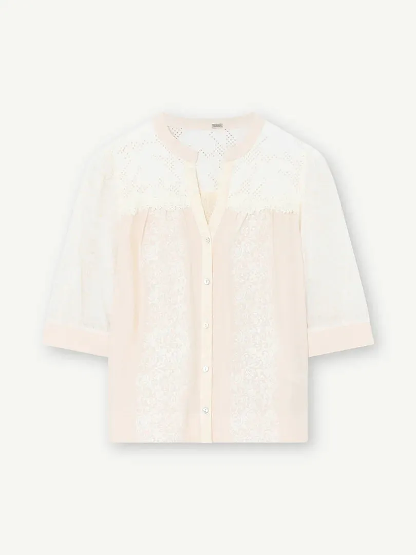 Gustav Jennie Cream Lace Detail Blouse