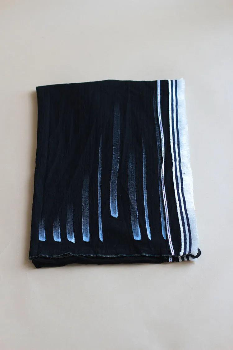 Hand Painted Lightwieght Cotton Scarves Black