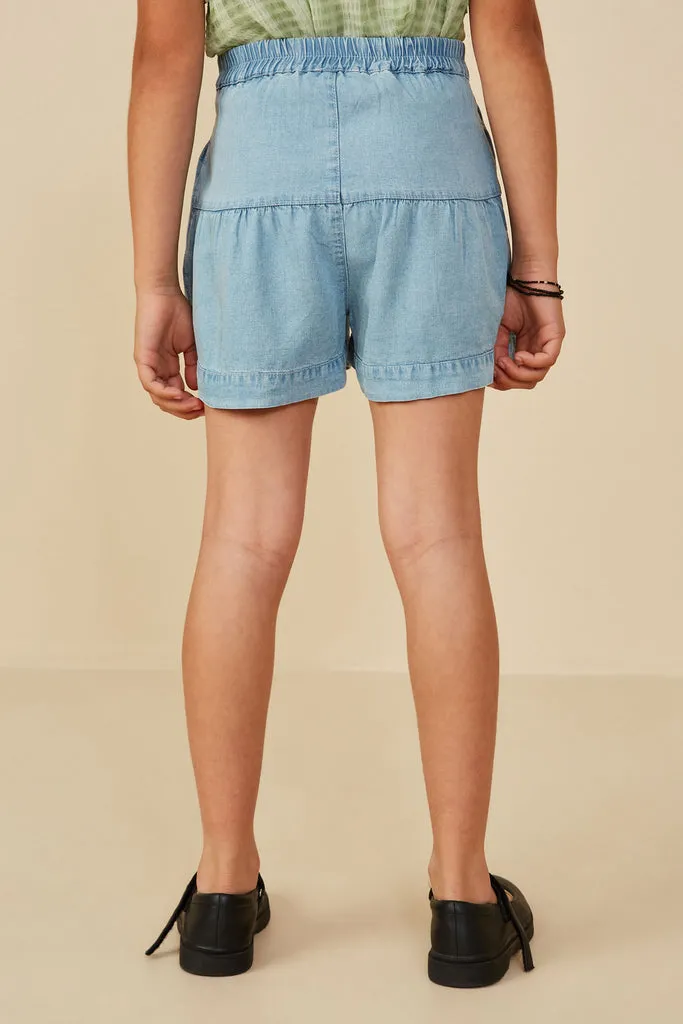 Hayden Button Wideleg Tencel Shorts