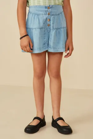 Hayden Button Wideleg Tencel Shorts
