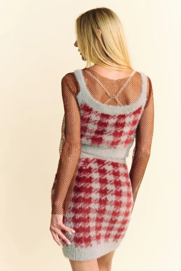 Hazel Blues® |  Davi & Dani Scoop Neck Wide Strap Top and Skirt Sweater Set