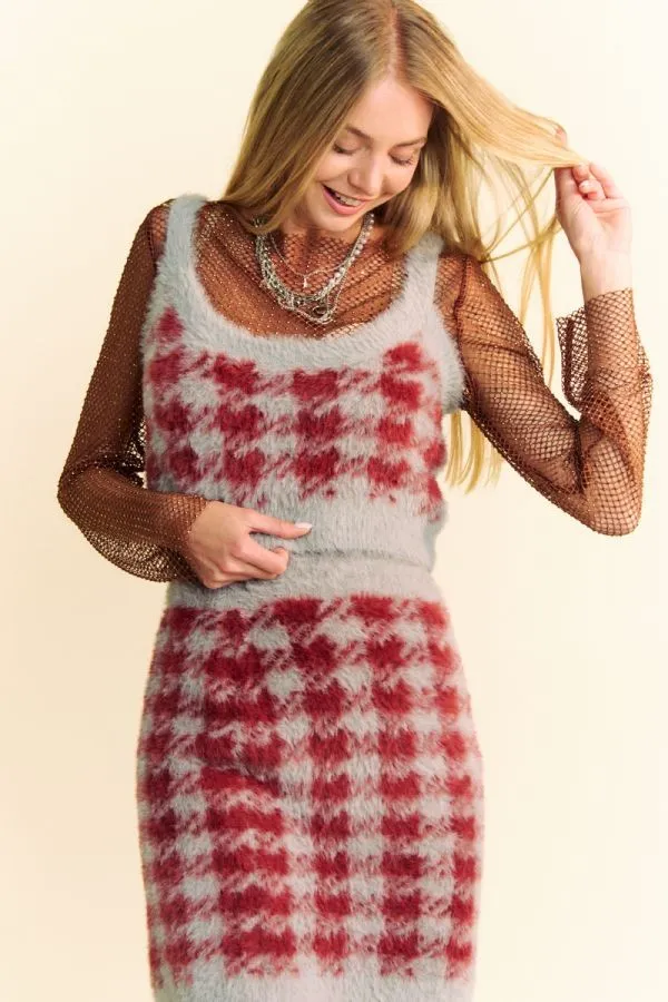 Hazel Blues® |  Davi & Dani Scoop Neck Wide Strap Top and Skirt Sweater Set
