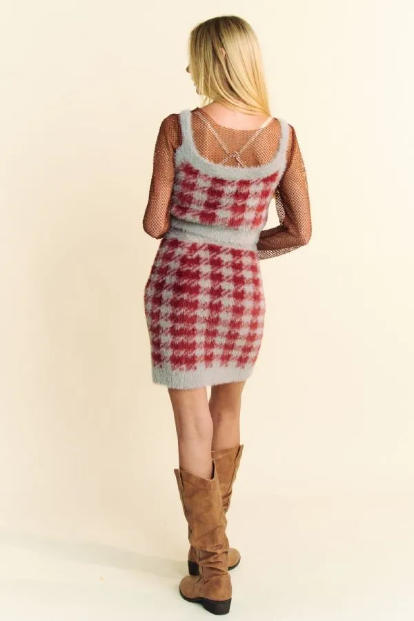 Hazel Blues® |  Davi & Dani Scoop Neck Wide Strap Top and Skirt Sweater Set