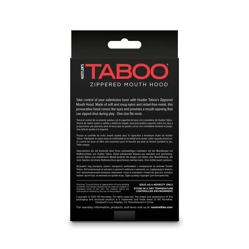 Hustler Taboo - Zippered Mouth Hood - Wh