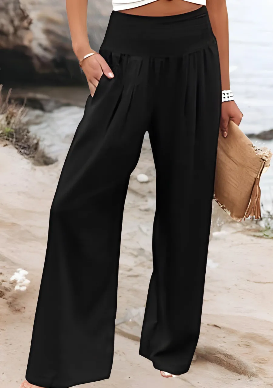 Iris | Bohemian Palazzo Trousers | Elegant & Airy | Smock Waist