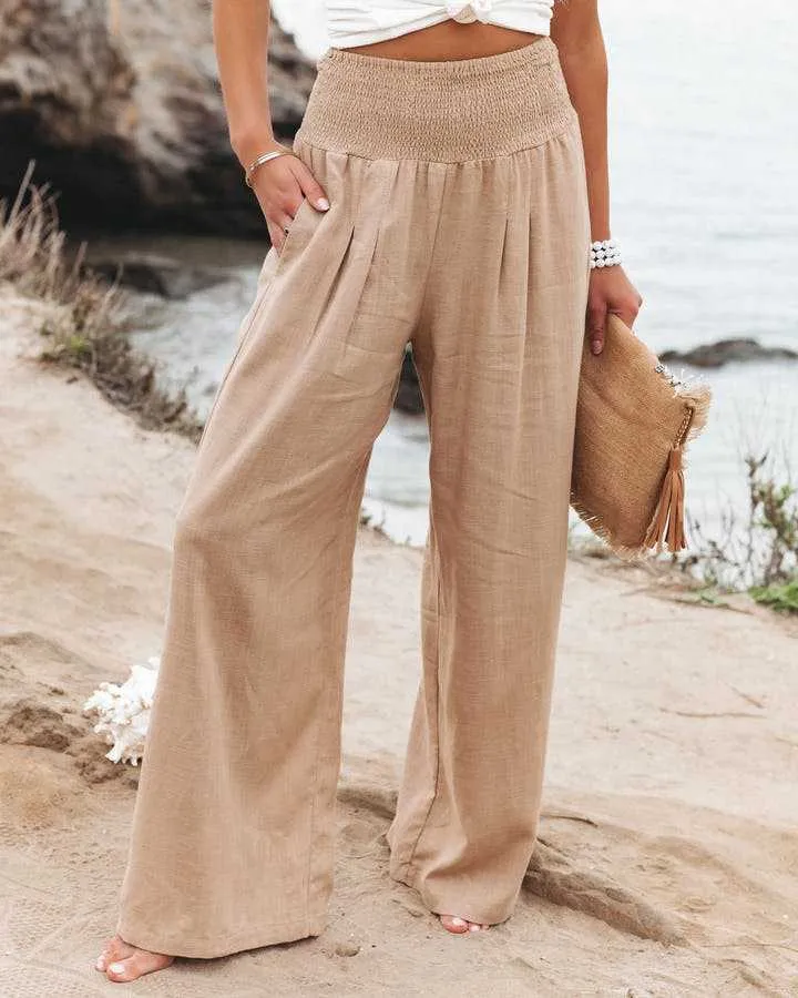 Iris | Bohemian Palazzo Trousers | Elegant & Airy | Smock Waist