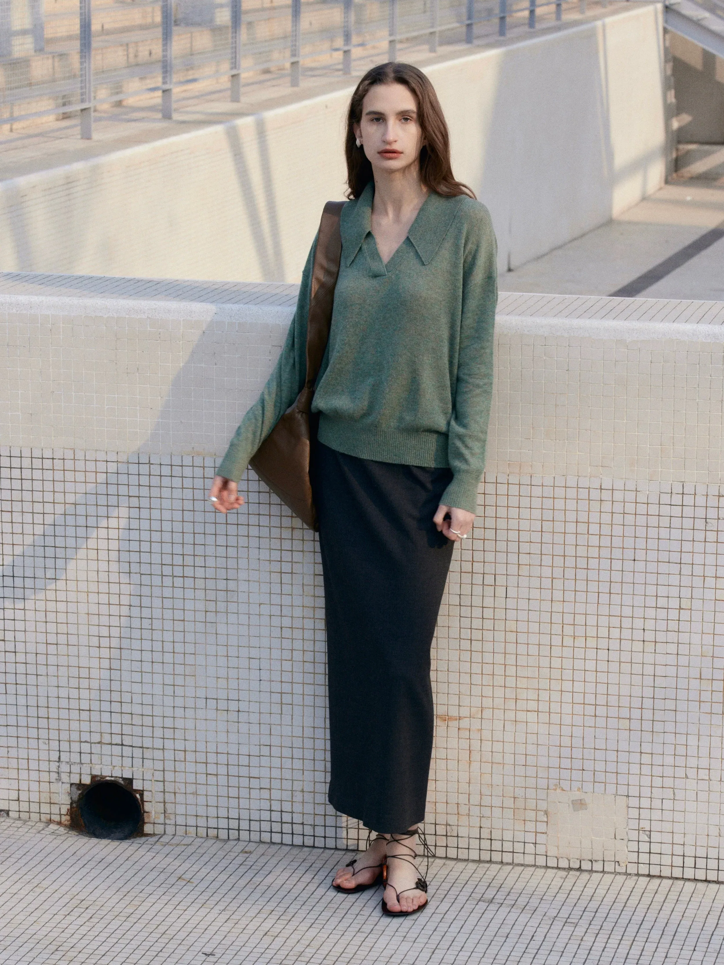 Italian Cashmere Polo Sweater