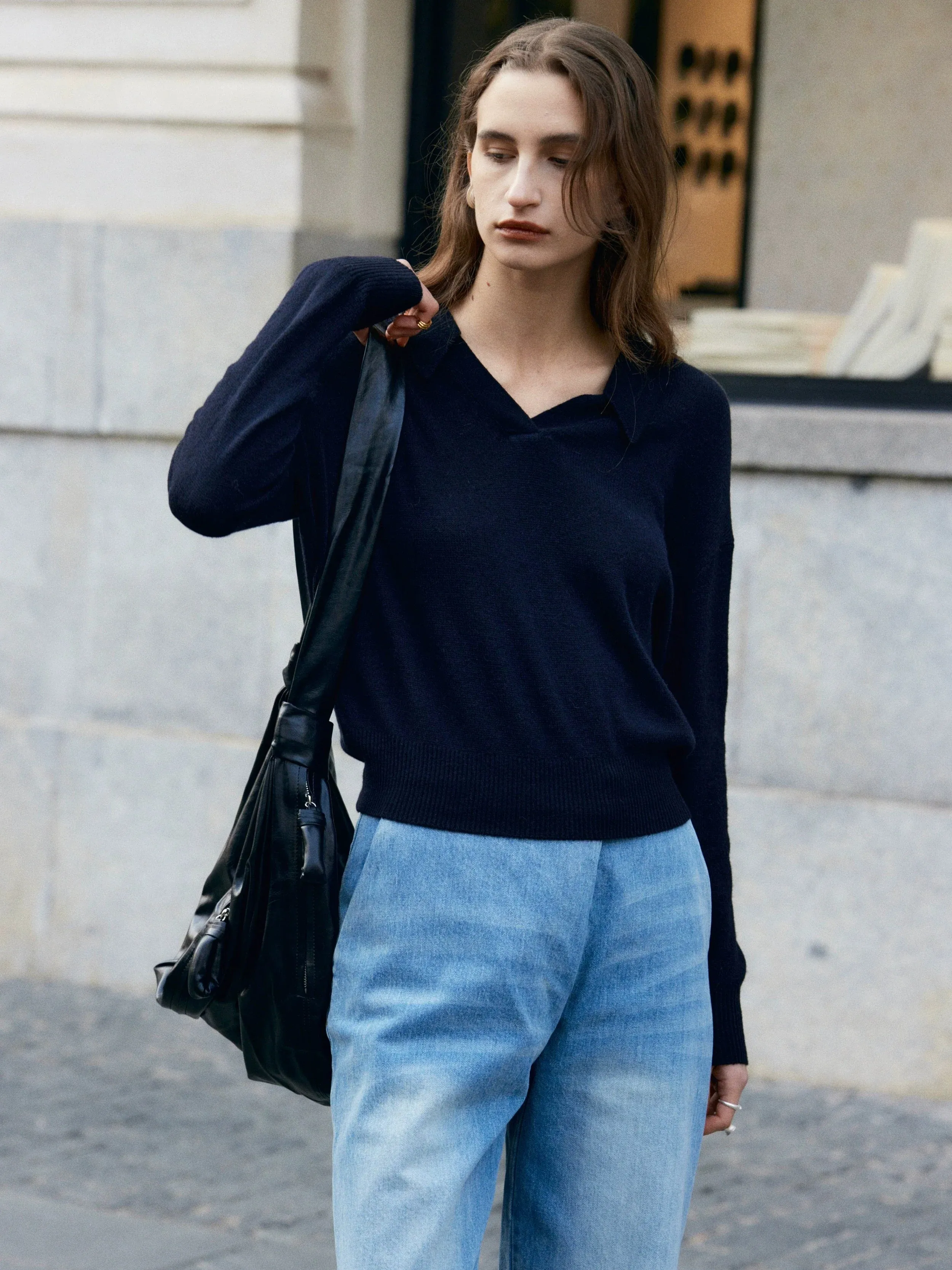 Italian Cashmere Polo Sweater