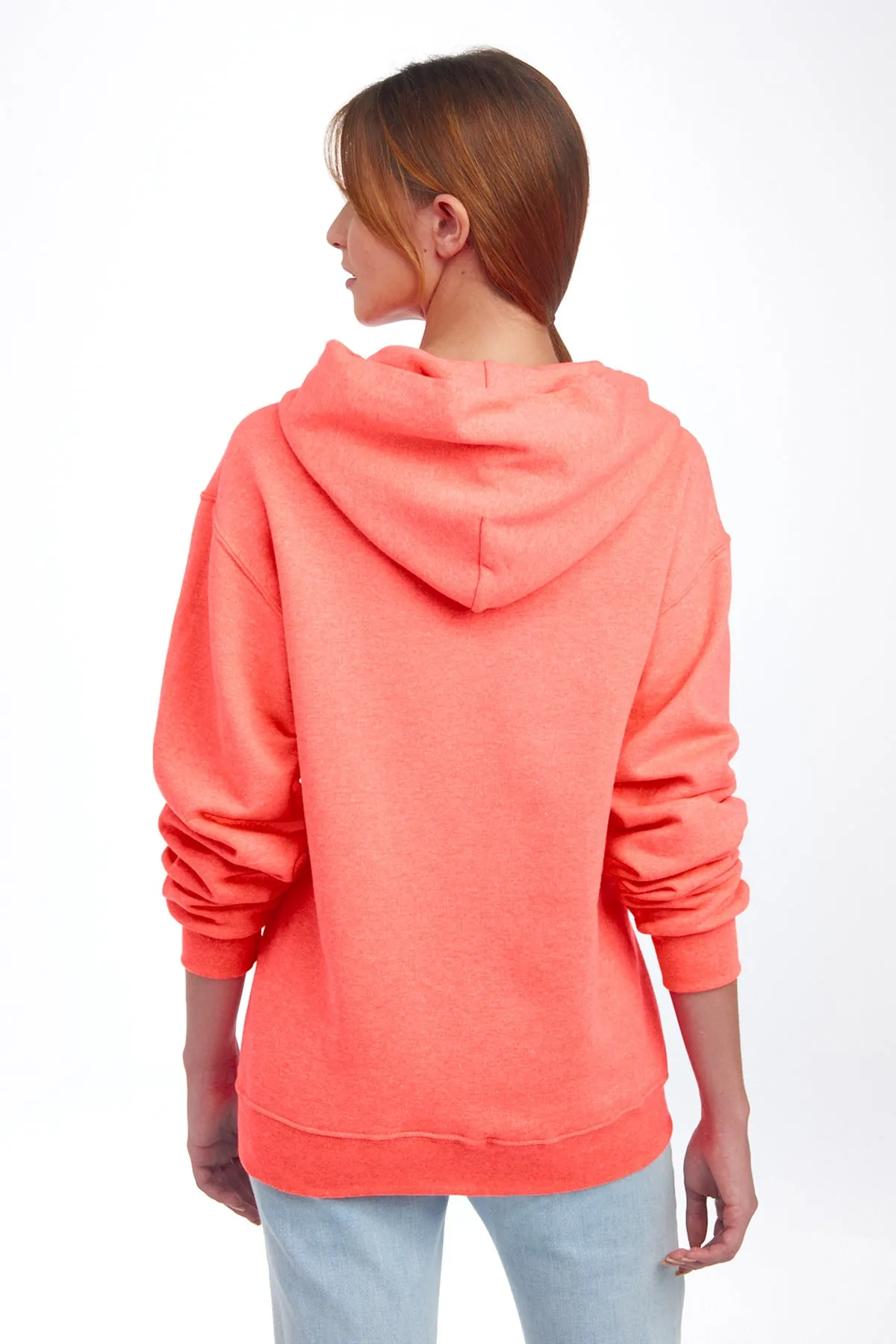 Jerzees NuBlend Pullover Hooded Sweatshirt.  996M Retro Heather Coral