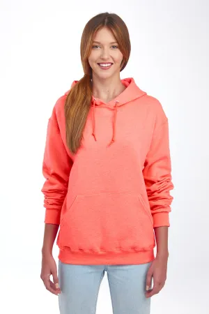 Jerzees NuBlend Pullover Hooded Sweatshirt.  996M Retro Heather Coral