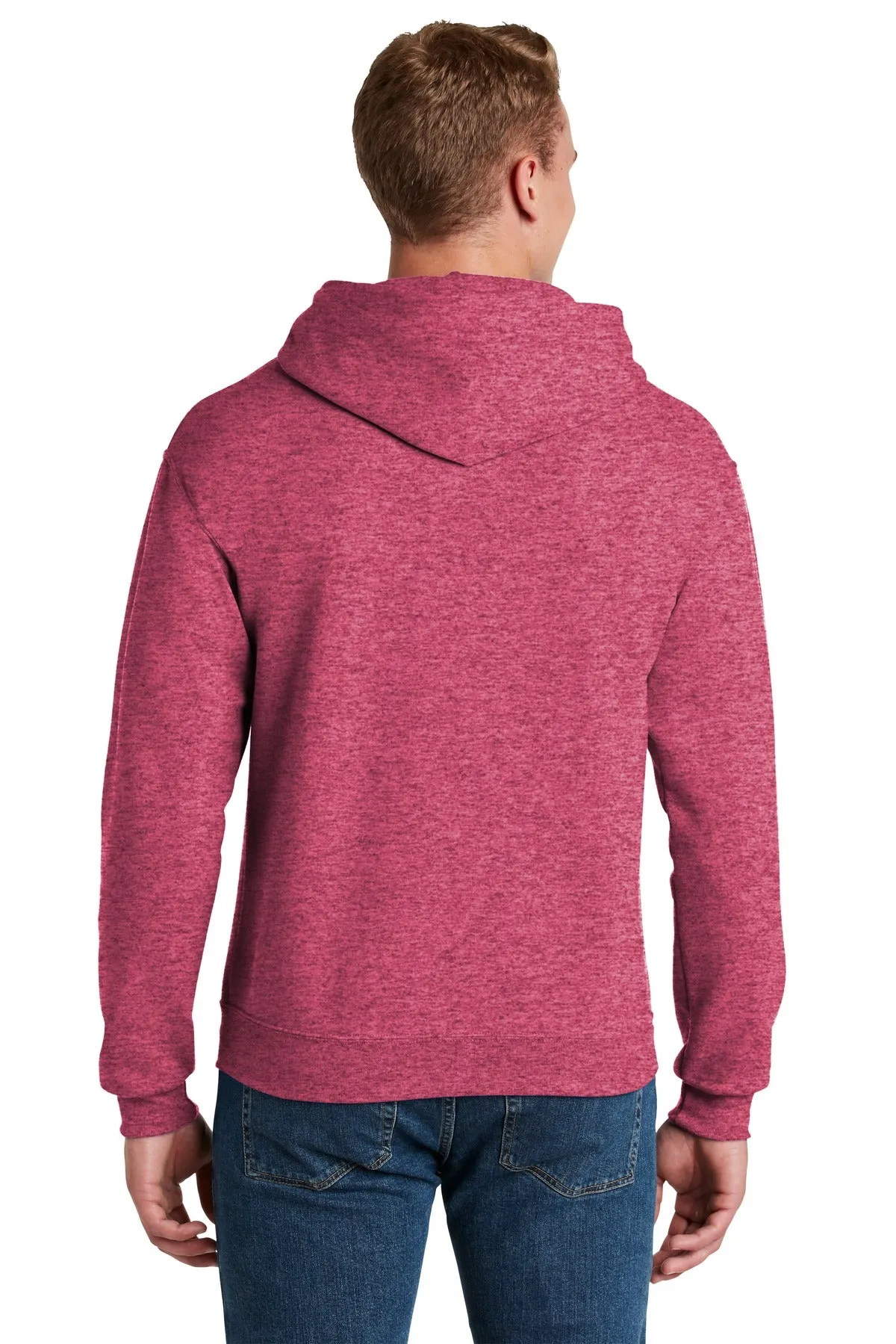 Jerzees NuBlend Pullover Hooded Sweatshirt.  996M Vintage Heather Red