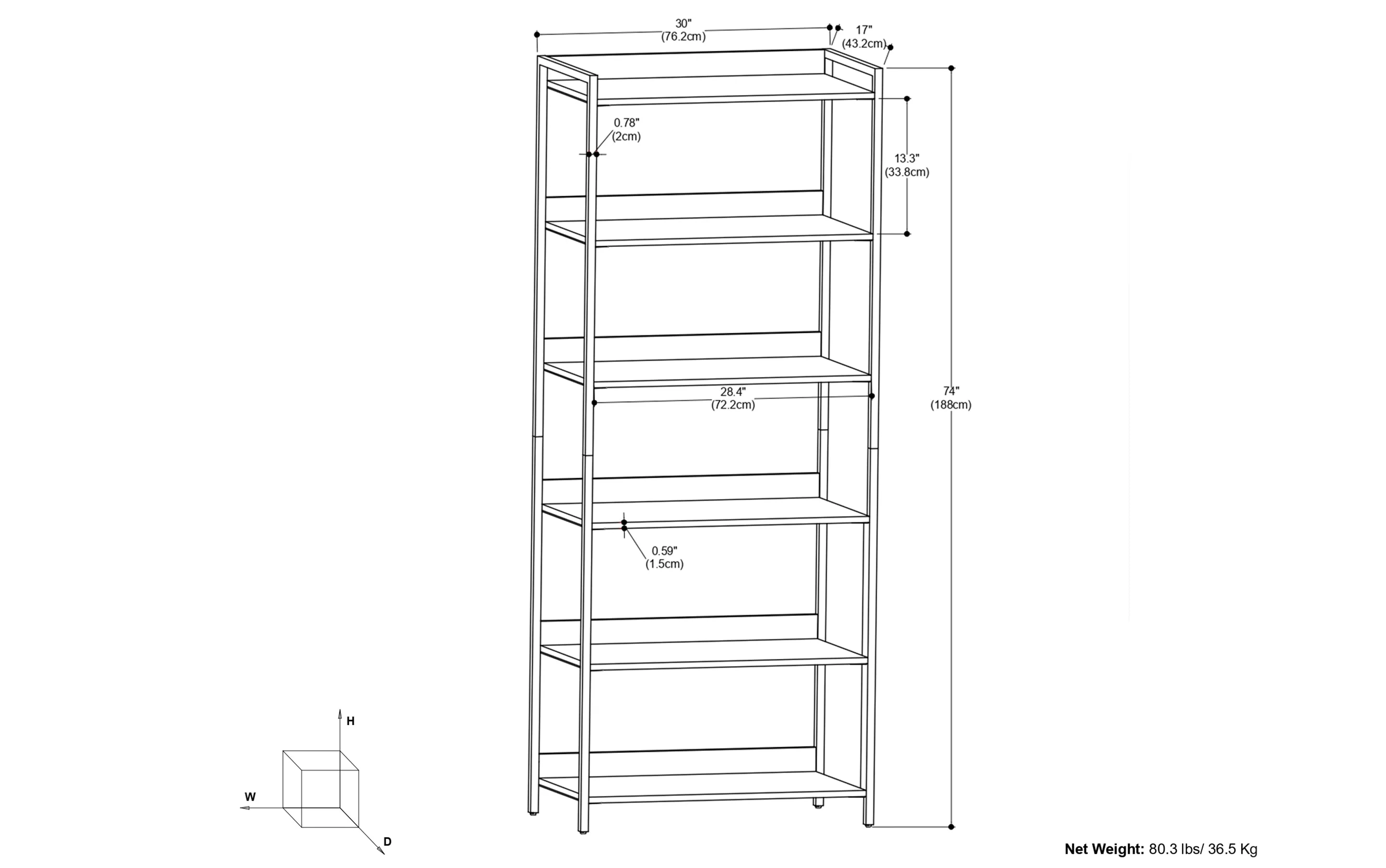 Kelsey 70 inch Bookcase 3-piece Set