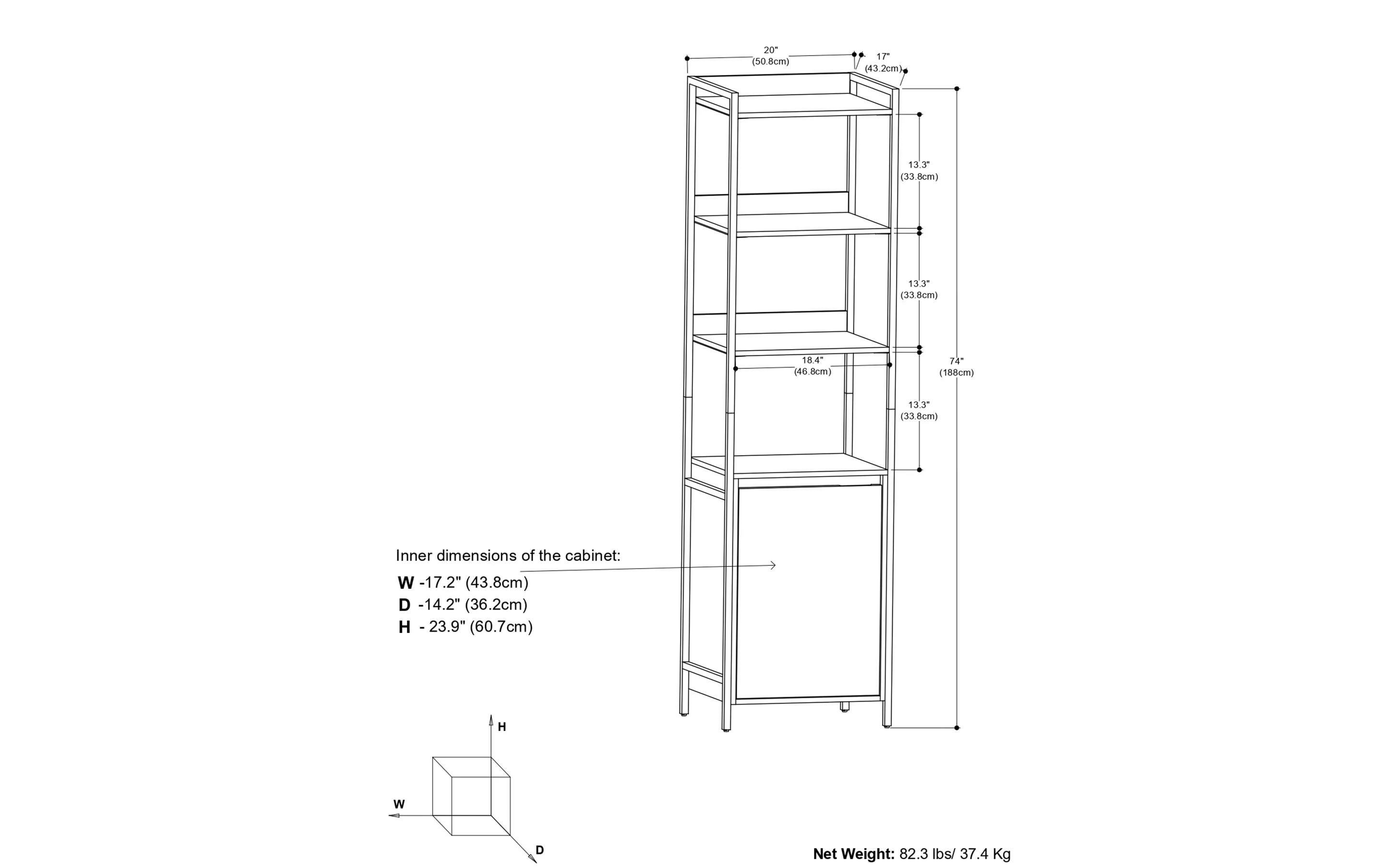 Kelsey 70 inch Bookcase 3-piece Set
