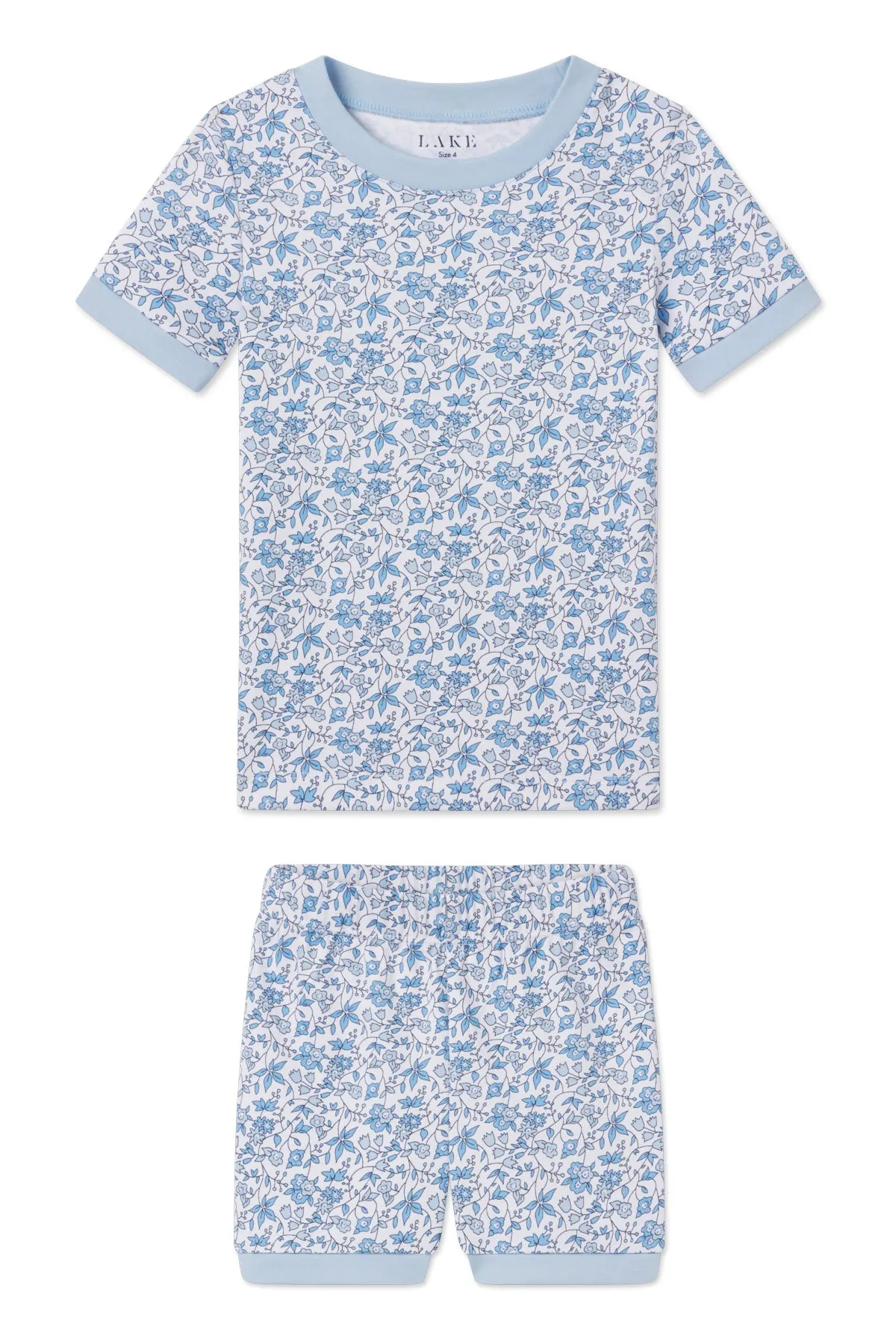 Kids Shorts Set in Delft Blue Garden Floral