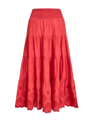 Kira Organic Cotton Skirt - Coral