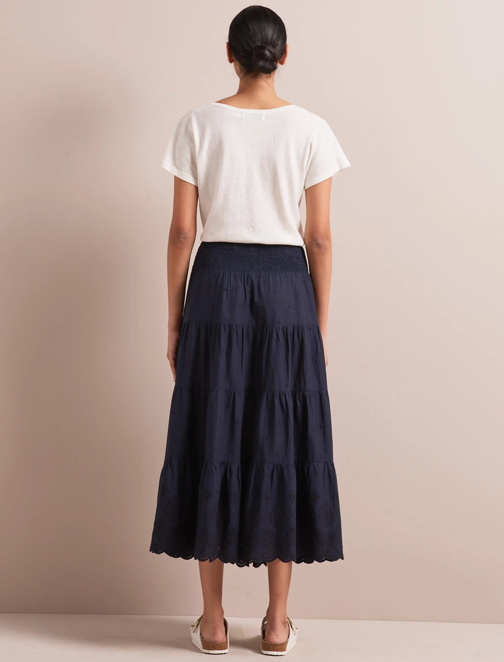 Kira Organic Cotton Skirt - Navy