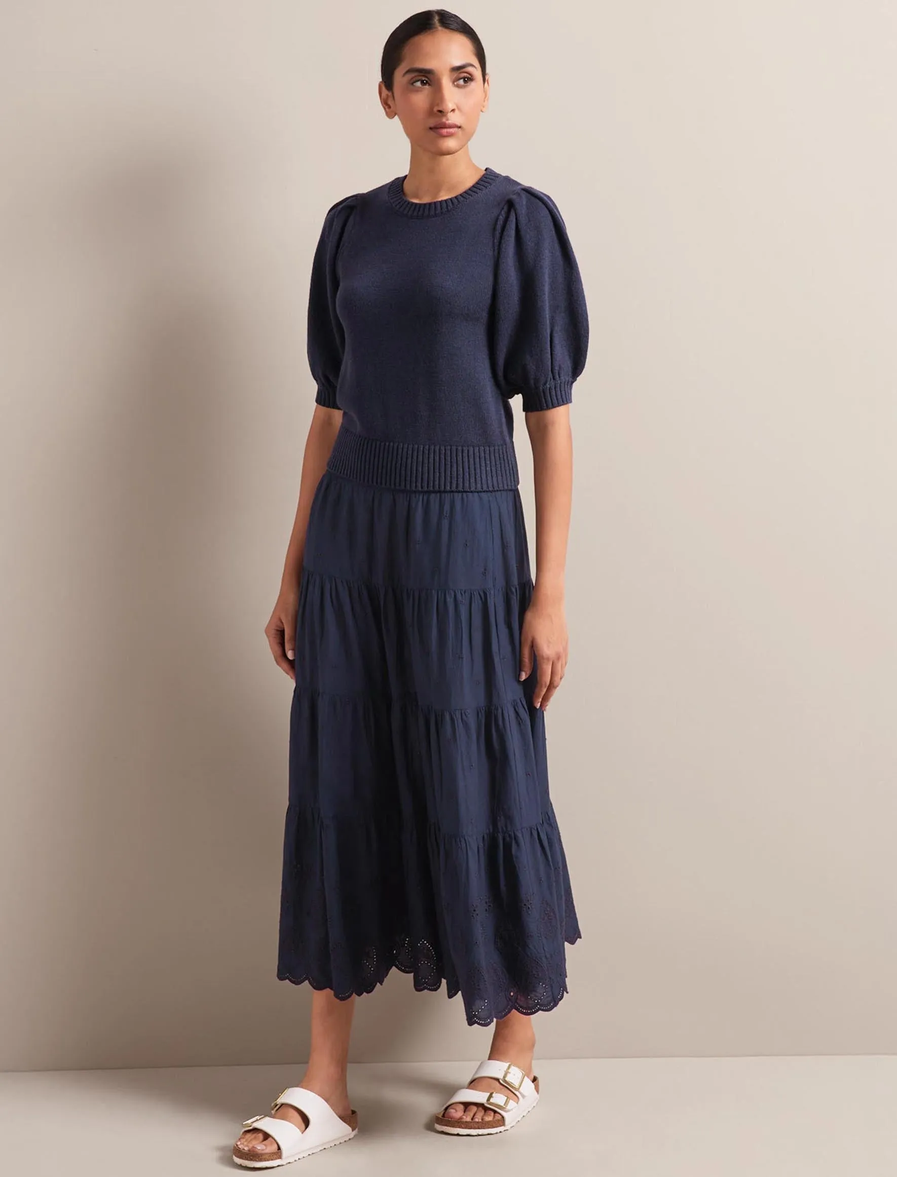 Kira Organic Cotton Skirt - Navy