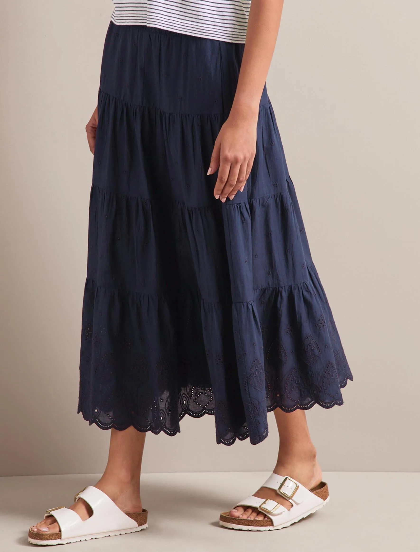 Kira Organic Cotton Skirt - Navy