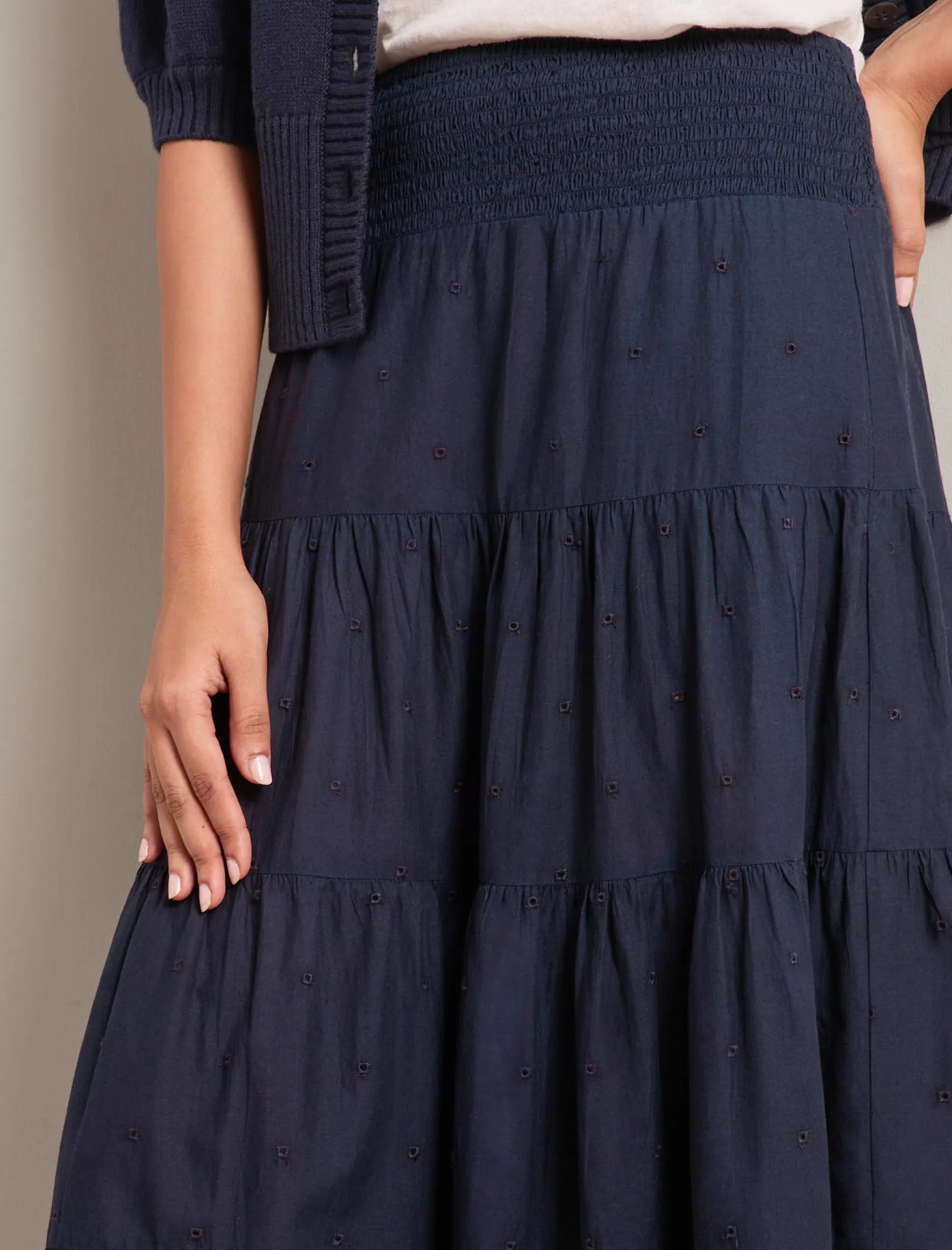 Kira Organic Cotton Skirt - Navy