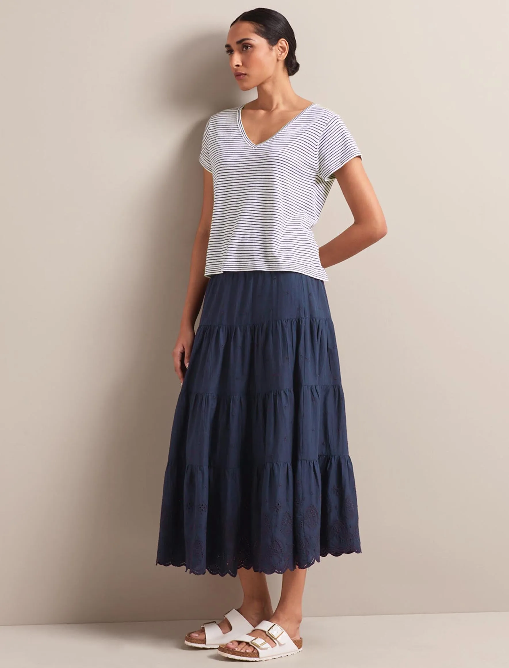Kira Organic Cotton Skirt - Navy