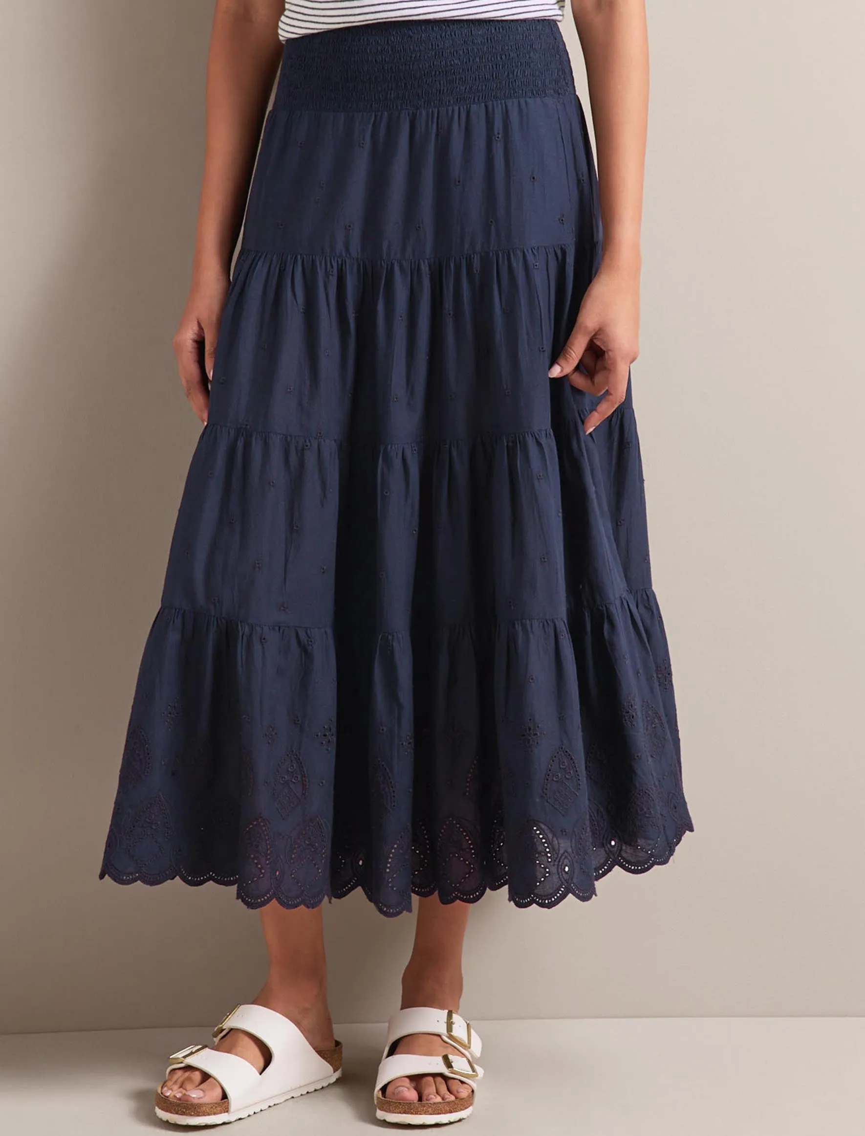 Kira Organic Cotton Skirt - Navy