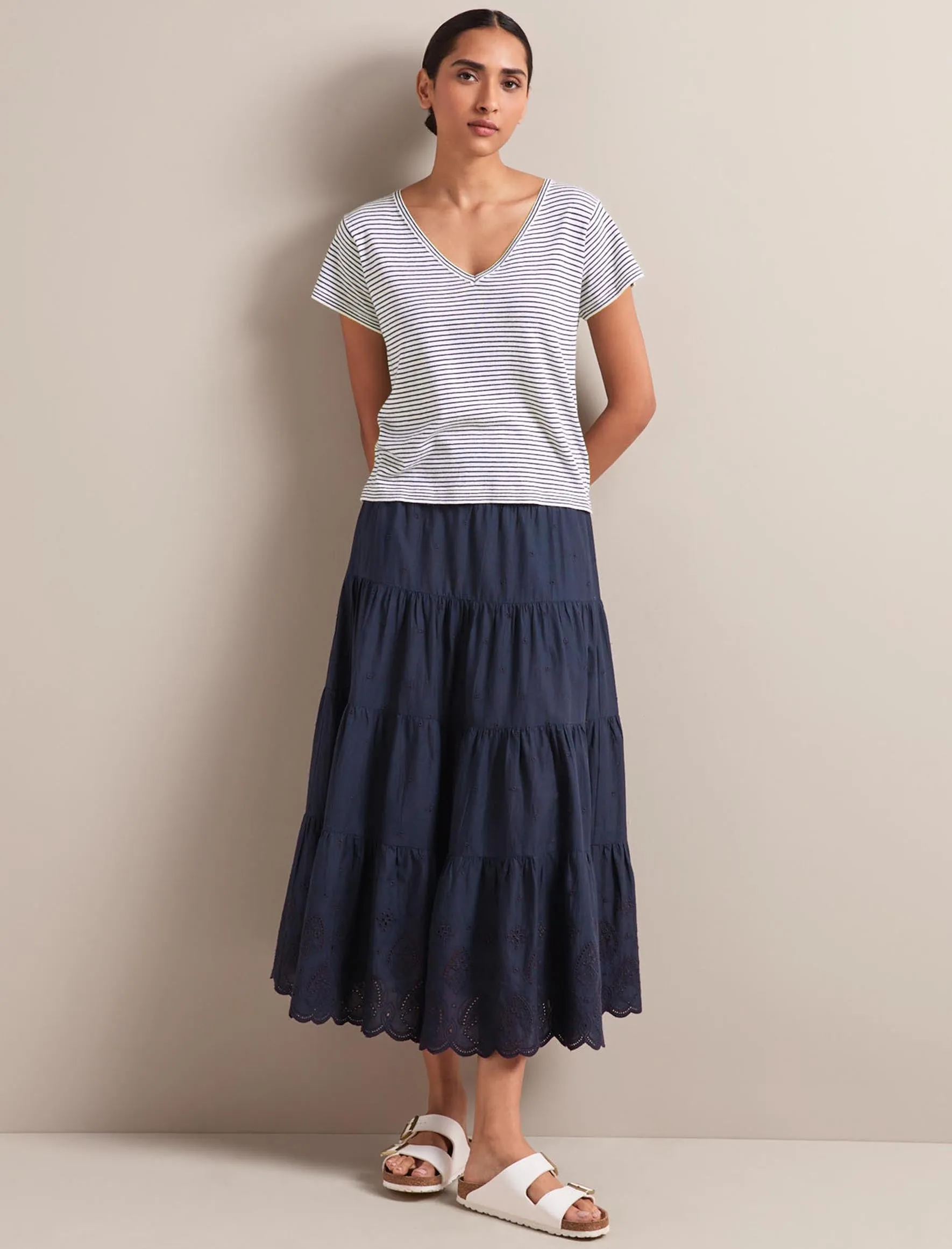Kira Organic Cotton Skirt - Navy