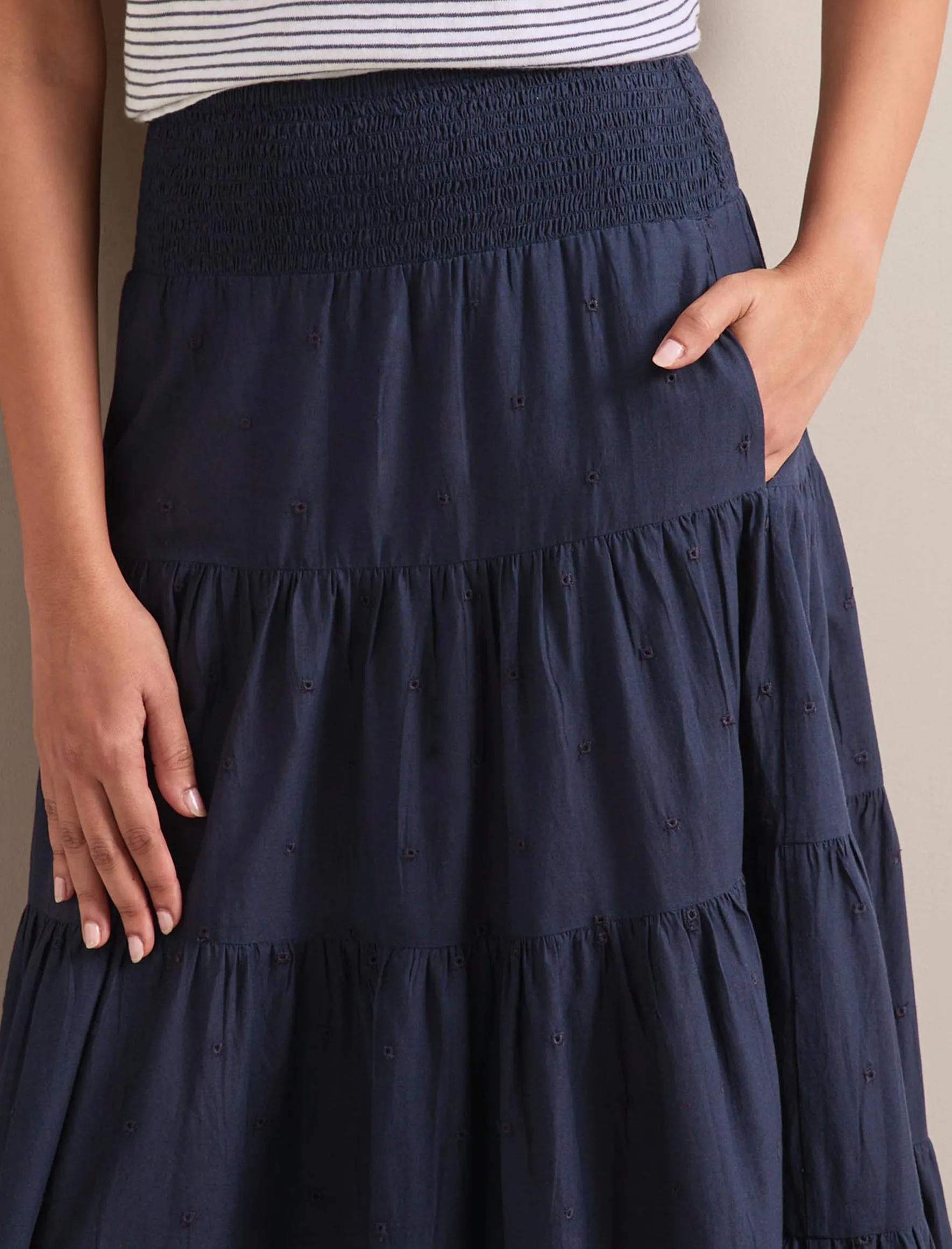 Kira Organic Cotton Skirt - Navy
