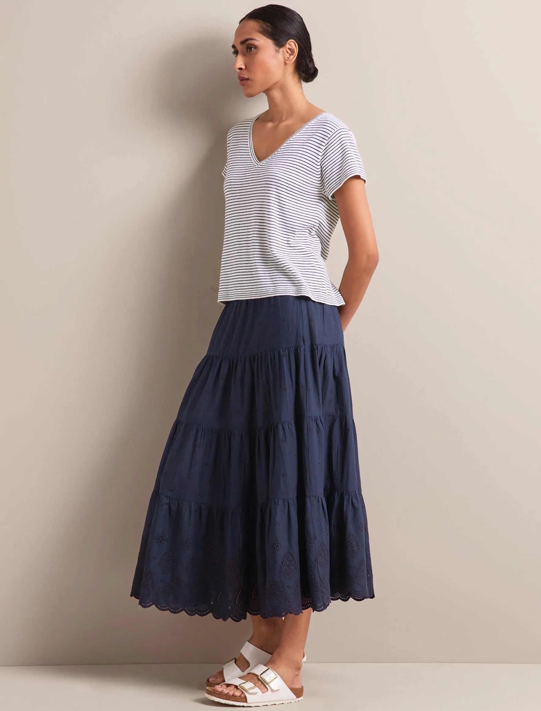 Kira Organic Cotton Skirt - Navy