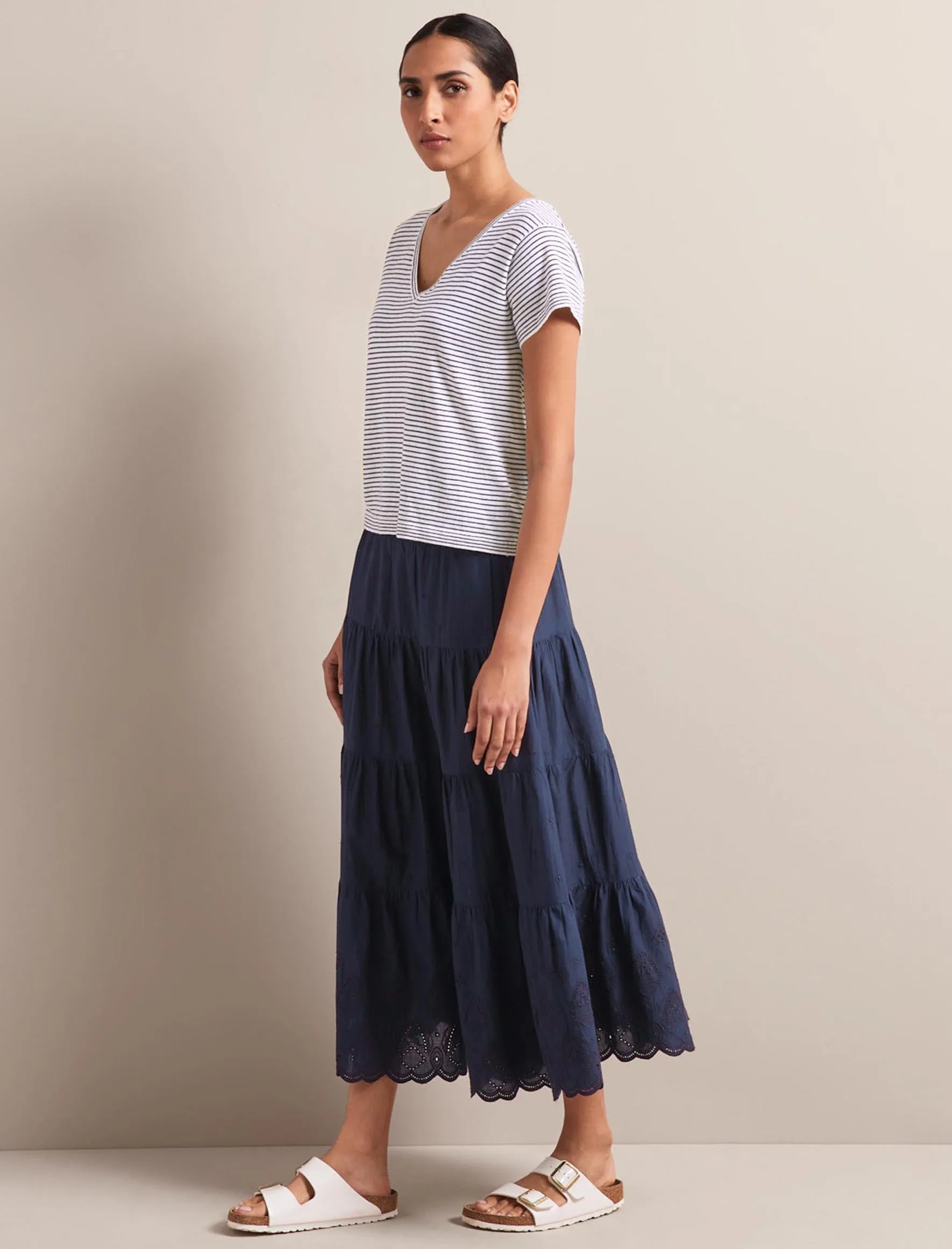 Kira Organic Cotton Skirt - Navy