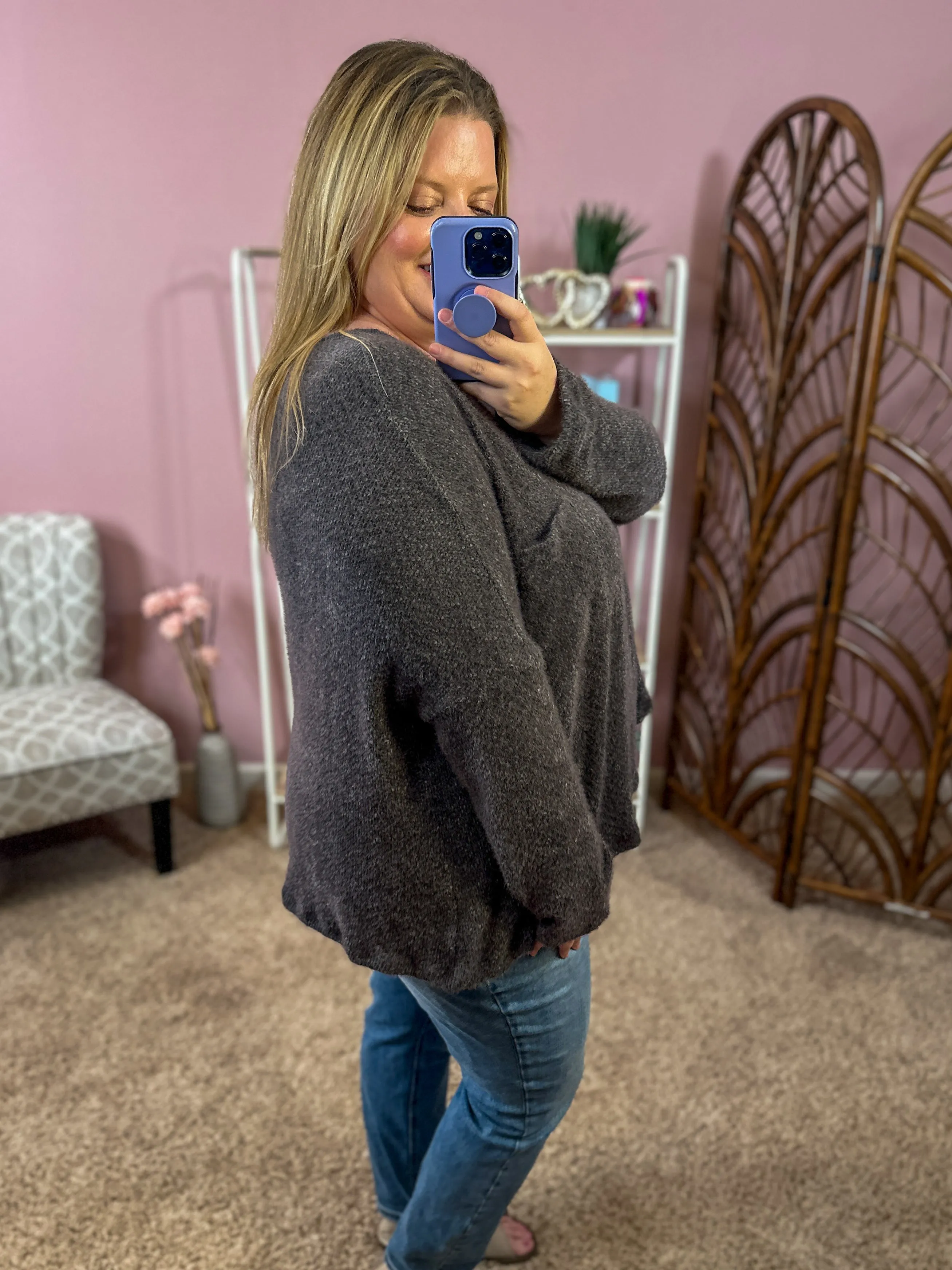 Knitted Together Sweater - Charcoal