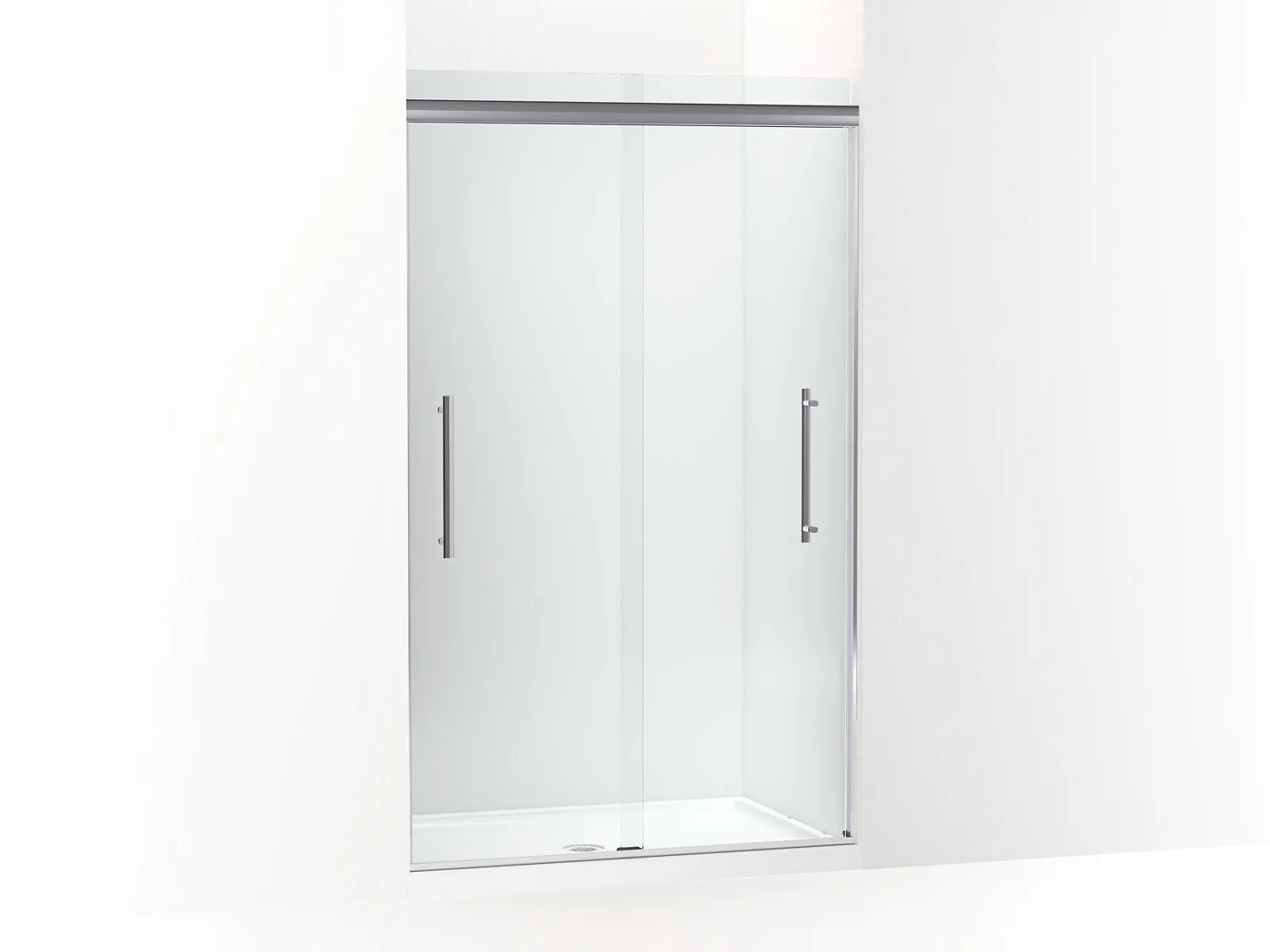 KOHLER K-707601-8L Pleat Frameless sliding shower door, 79-1/16" H x 44-5/8 - 47-5/8" W, with 5/16" thick Crystal Clear glass