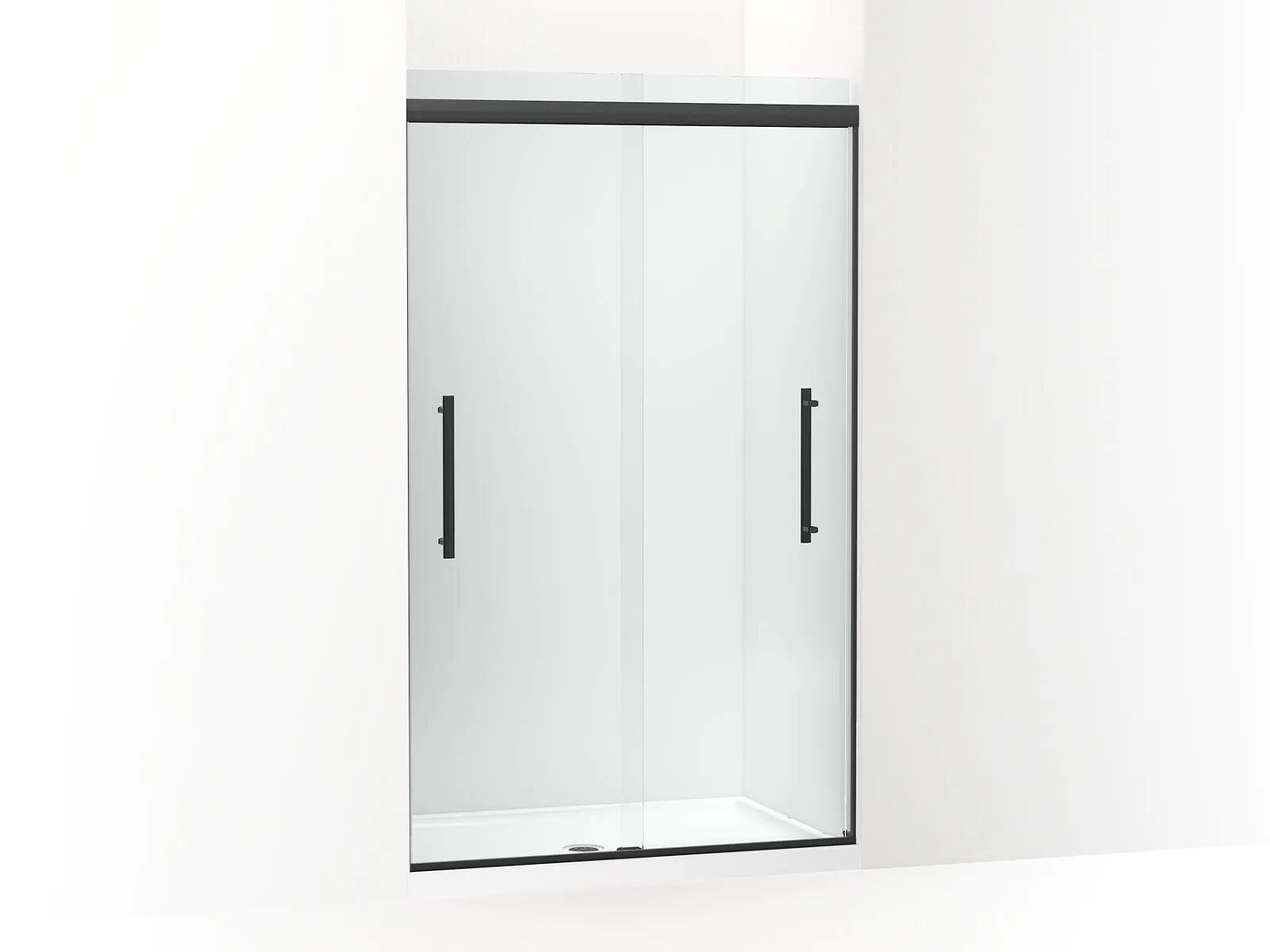 KOHLER K-707601-8L Pleat Frameless sliding shower door, 79-1/16" H x 44-5/8 - 47-5/8" W, with 5/16" thick Crystal Clear glass