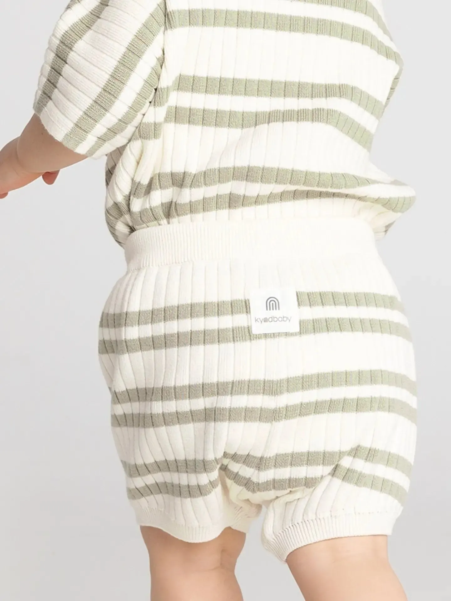 KYND Baby - Knit Rib Short (Sage Stripe)