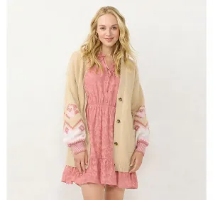 Lc Lauren Conrad Women's Long Cardigan Sweater WL23S036RS