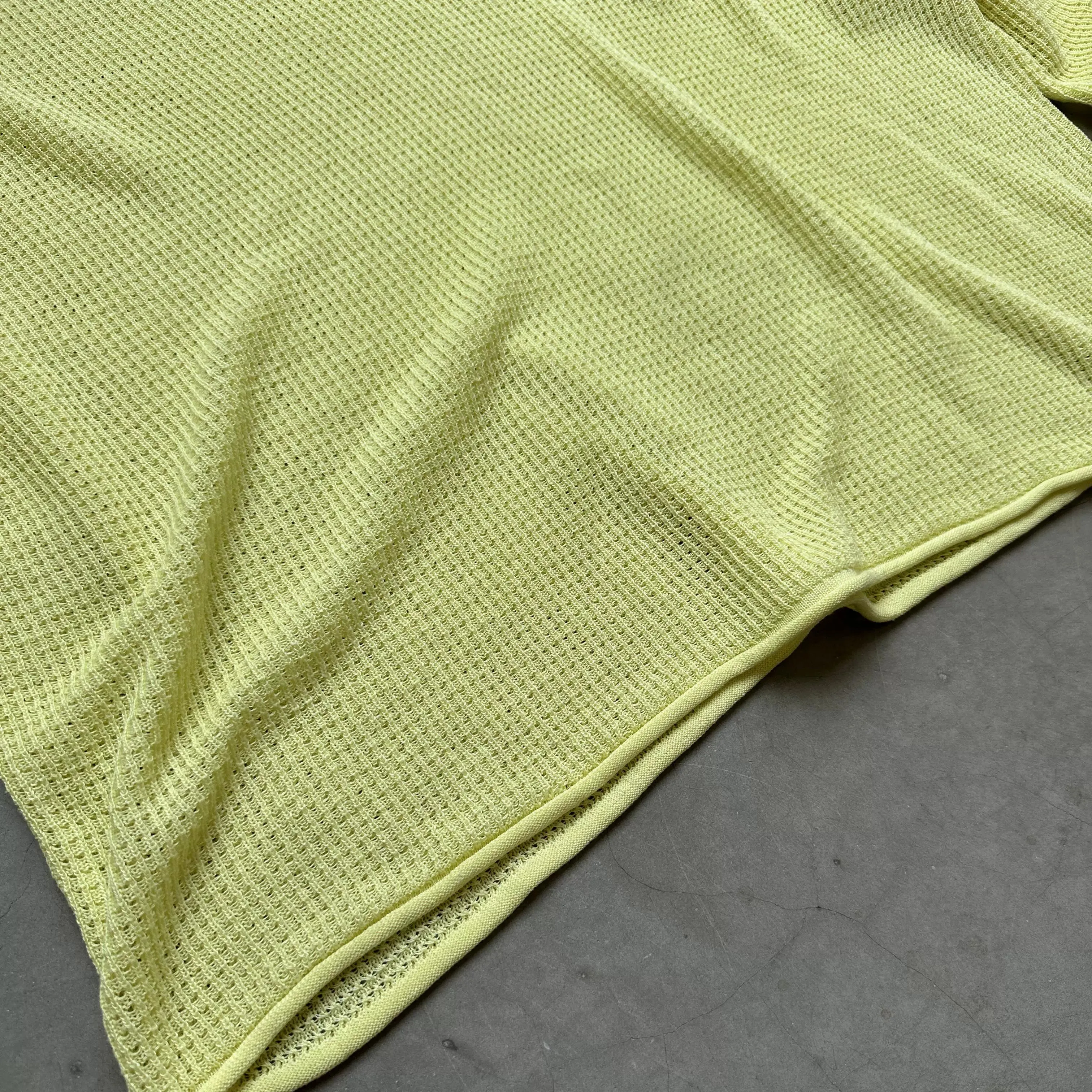 Lemon Yellow Waffle-Knit Sweater