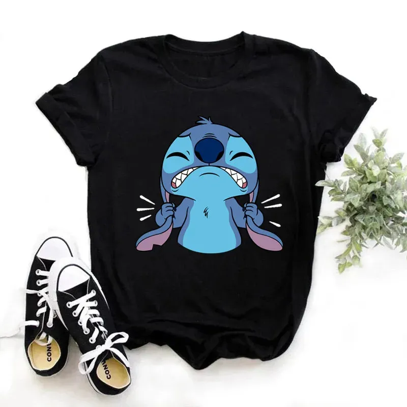 Lilo Stitch Cartoon Women's T-shirt
