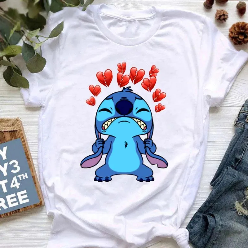 Lilo Stitch Cartoon Women's T-shirt