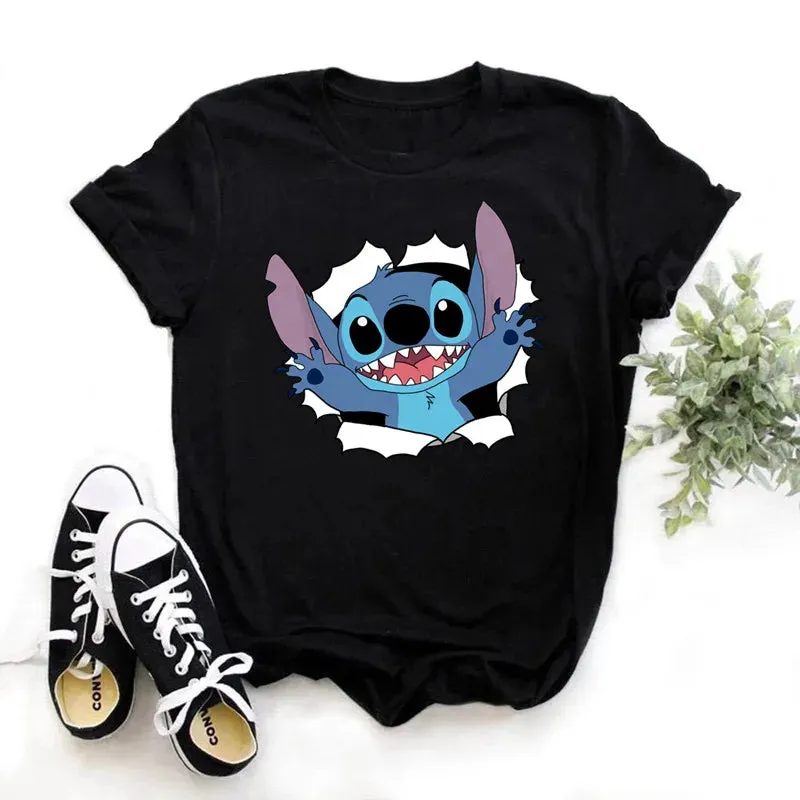Lilo Stitch Cartoon Women's T-shirt