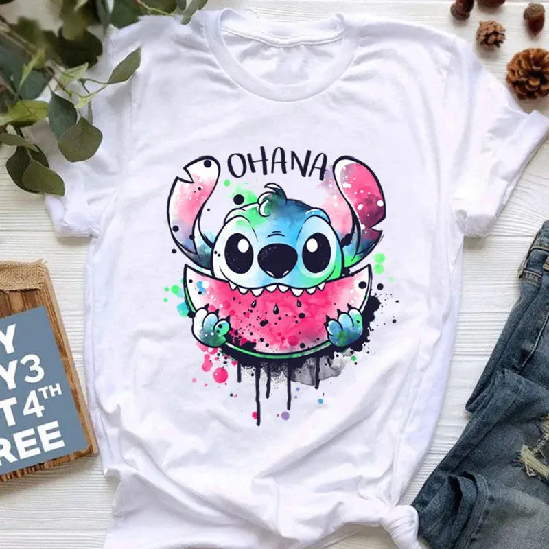 Lilo Stitch Cartoon Women's T-shirt
