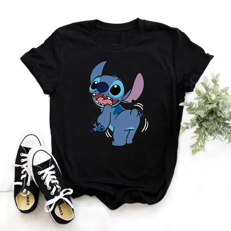 Lilo Stitch Cartoon Women's T-shirt