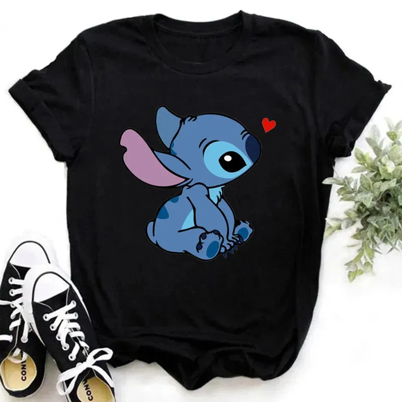 Lilo Stitch Cartoon Women's T-shirt