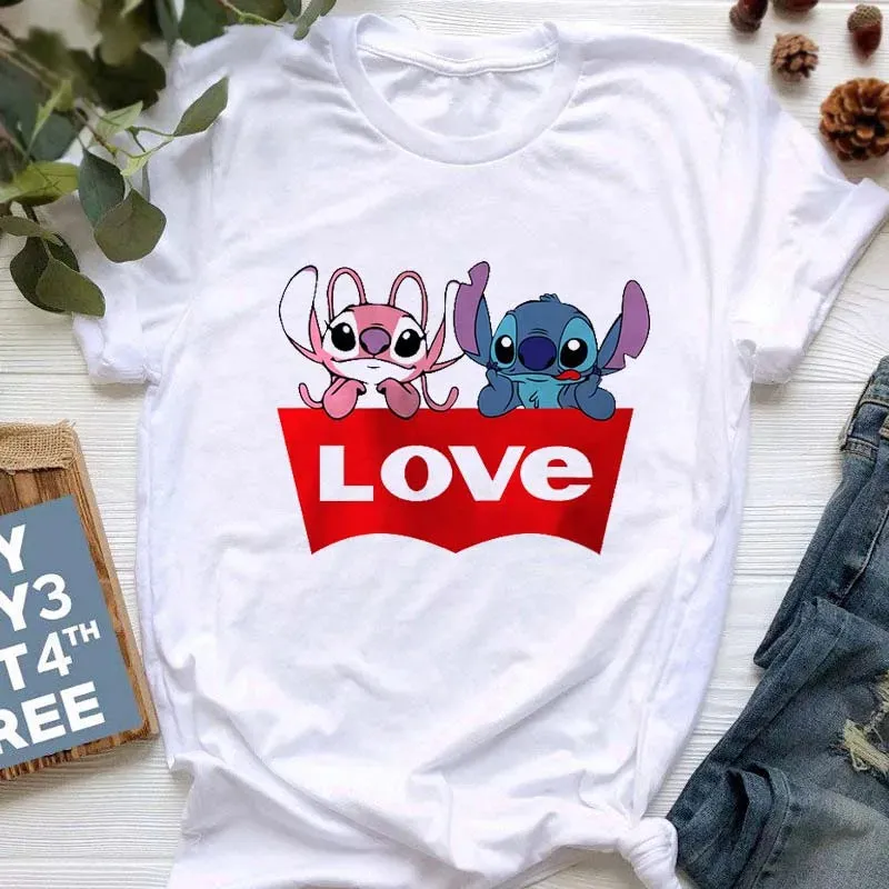 Lilo Stitch Cartoon Women's T-shirt