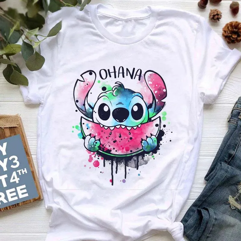 Lilo Stitch Cartoon Women's T-shirt