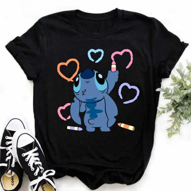 Lilo Stitch Cartoon Women's T-shirt