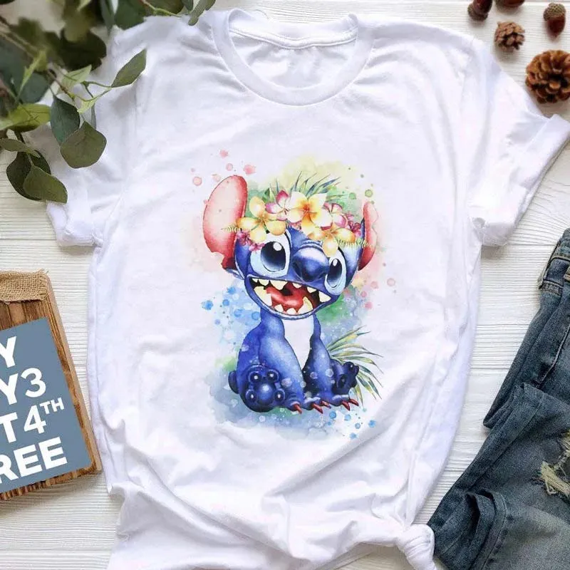 Lilo Stitch Cartoon Women's T-shirt
