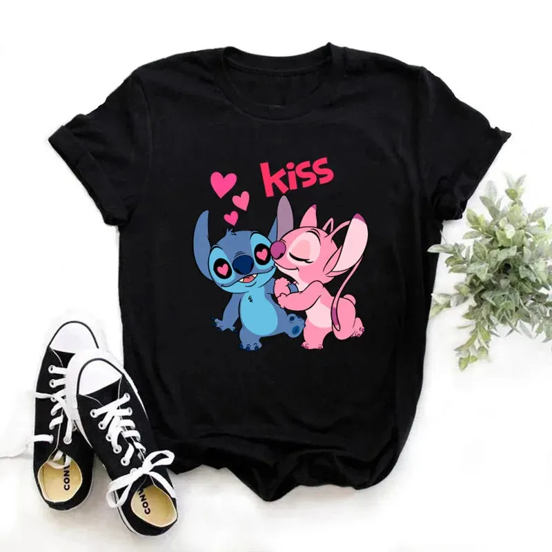 Lilo Stitch Cartoon Women's T-shirt
